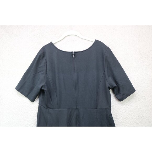 Vineyard Vines V Neck Black Dress-Size 16-Goth-Witchy-Back Zip - Picture 6 of 8